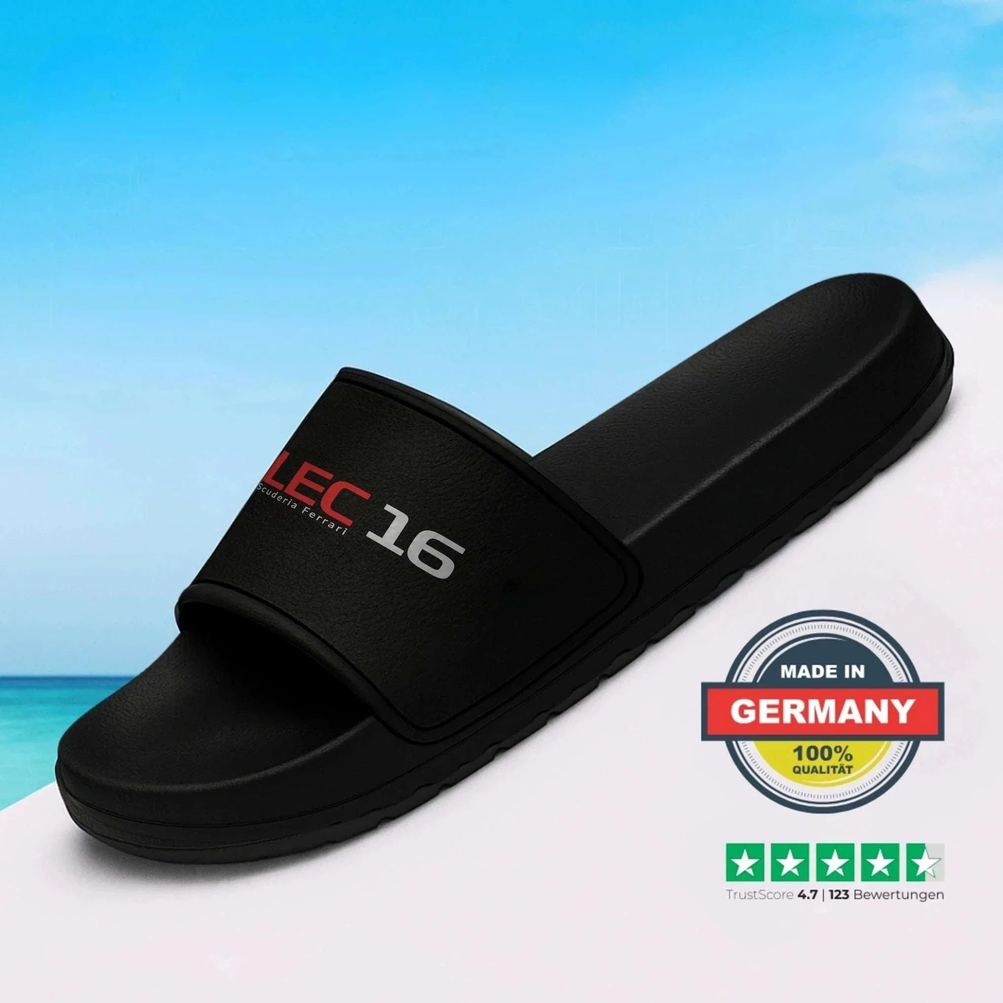 Image of Charles Leclerc Badelatschen Slippers Novawear 36 Schwarz